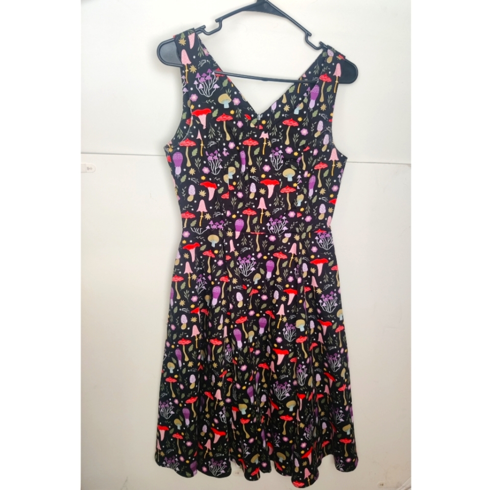 Vintage Mushroom Dress with Pockets